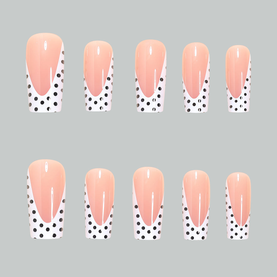 Künstlerische Lange Druck-Nagelspitzen mit Punkten-Design Karnz