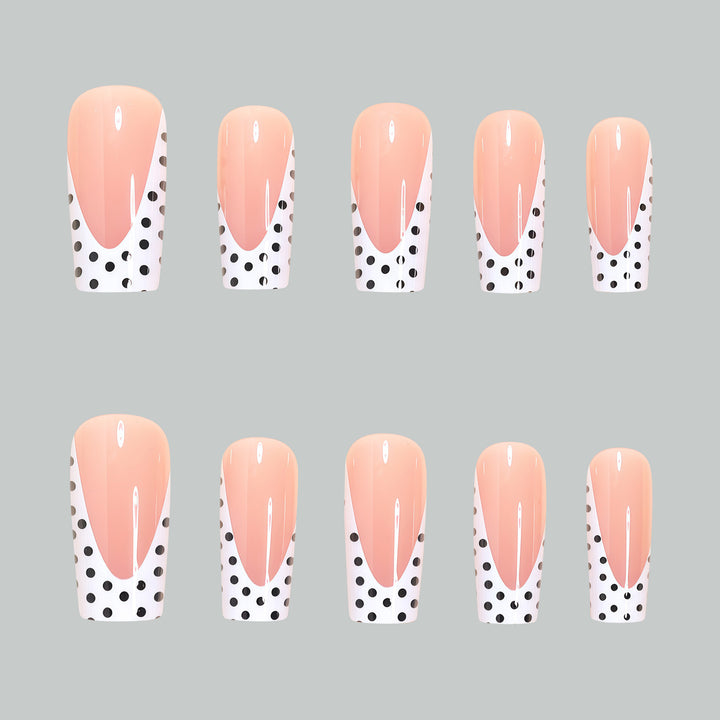 Künstlerische Lange Druck-Nagelspitzen mit Punkten-Design Karnz