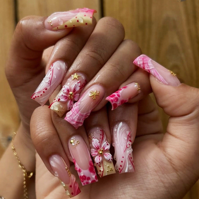 Künstlerisches Floral Design Press-On Nagelspitzen Karnz
