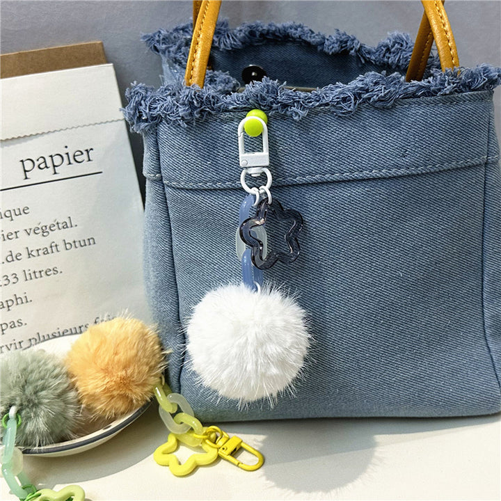 Niedlicher Flauschiger Pom-Pom Schlüsselanhänger Karnz