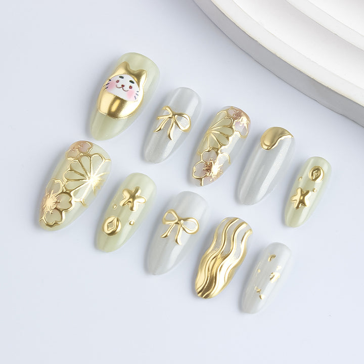 Künstlerisches 3D Press-On Nagelkunstset Karnz