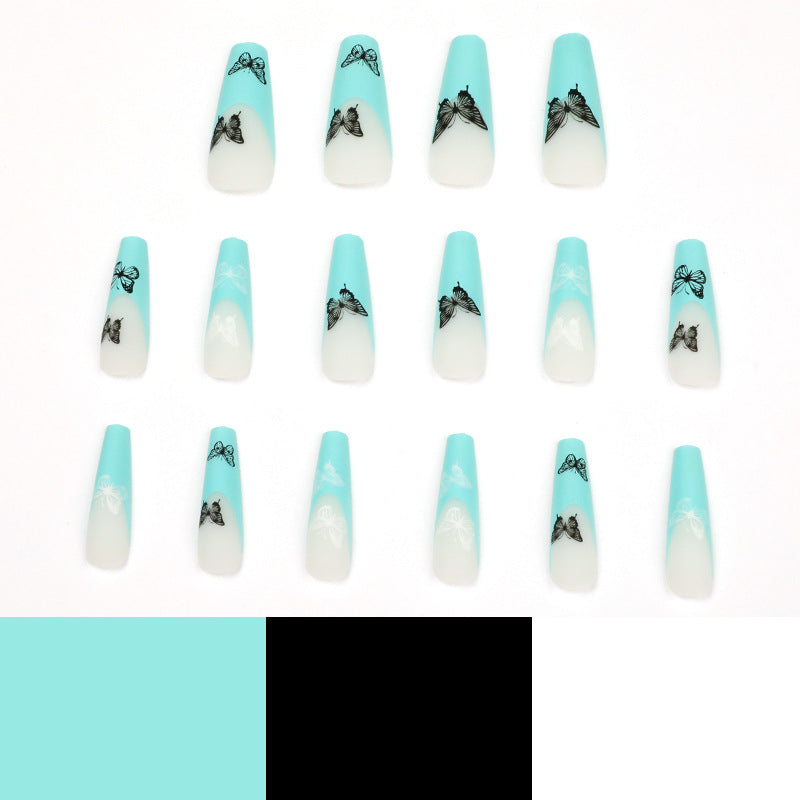 Künstliche Nagelverlängerungen mit Schmetterlingsdesign Karnz