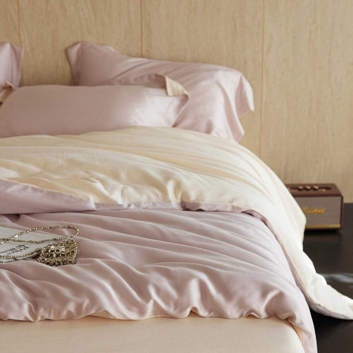 Seidenglänzendes Premium-Bettwäsche-Set aus Baumwollsatin