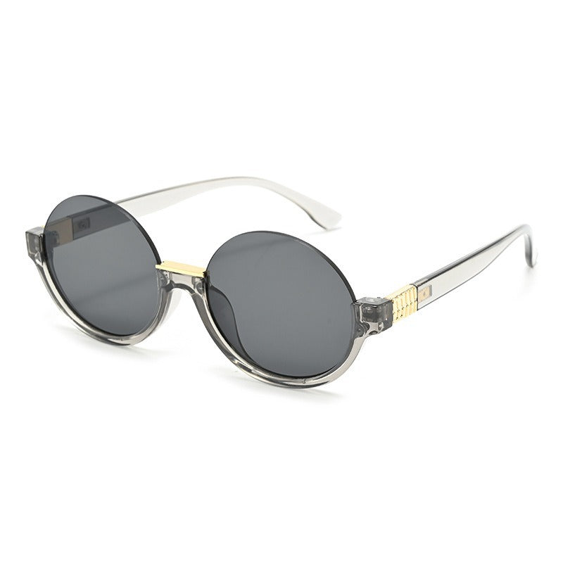 Damen moderne runde Sonnenbrille mit eleganten Akzenten und UV-Schutz Karnz