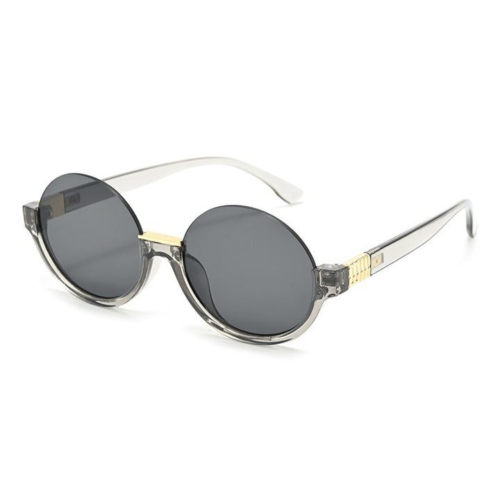 Damen moderne runde Sonnenbrille mit eleganten Akzenten und UV-Schutz Karnz
