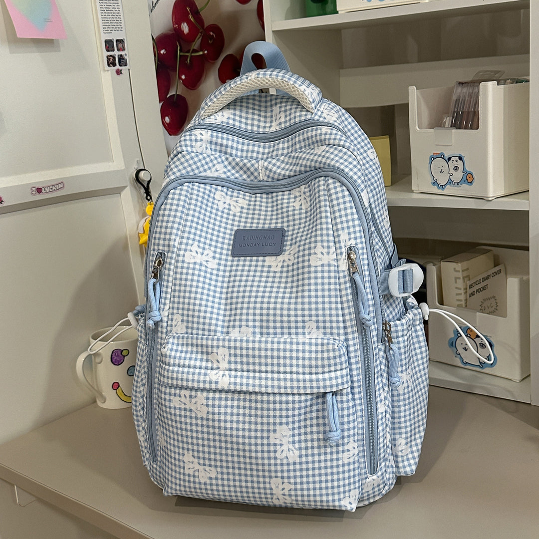 Stilvolle Karierten Druck Legere Rucksack Karnz