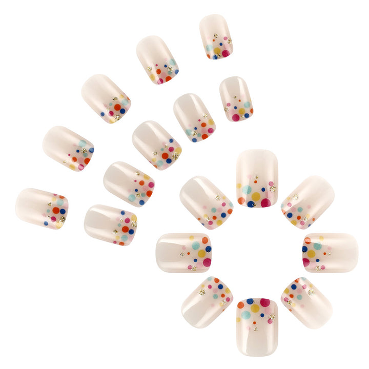 Bunt gepunktetes Gel-Nagelkunst-Set Karnz