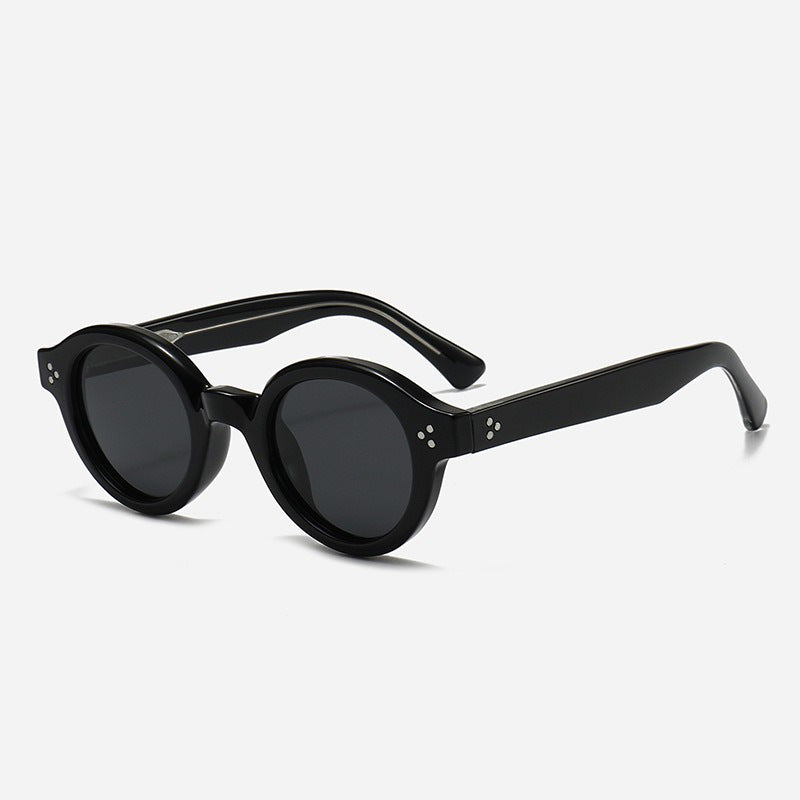 Damen Modische Rund-Sonnenbrille mit stilvollen Akzenten Karnz