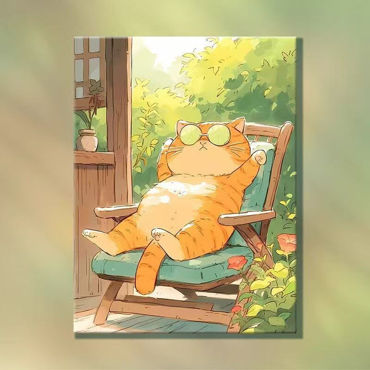 Verspielte Cartoon-Katzen-Illustration Wandkunst Karnz