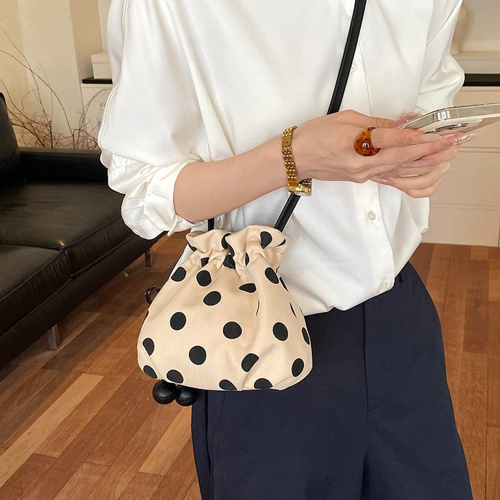 WoFun gepunkteter Mini-Handtasche mit Kordelzug Karnz
