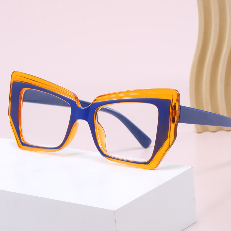 Damen Modische Brille mit auffälligem, geometrischem Rahmen Karnz