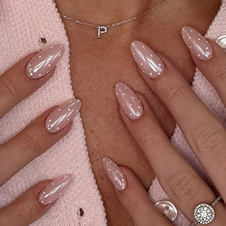 Elegantes Gel-Nagelkunst-Set mit Pünktchen-Design Karnz