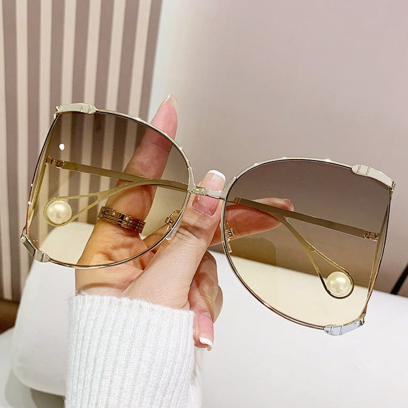 Damen modische Brille mit elegantem Perlendekor Karnz