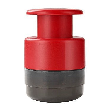 Compact Push-Down Garlic and Herb Chopper with Safety Container