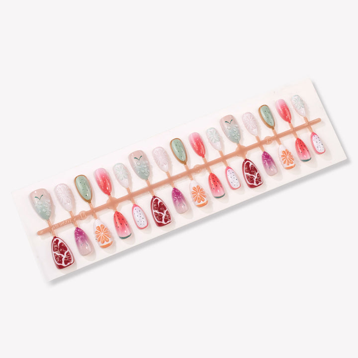 Fruchtiges Thema Press-On Nail Art Set