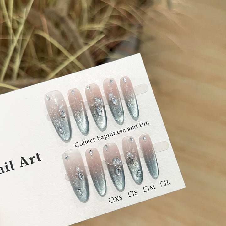 Elegantes gradient Nagelkunst Set zum Aufkleben