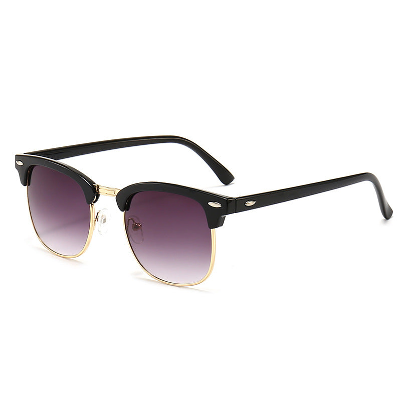 Damen modische Retro-Sonnenbrille mit metallischem Rahmen Karnz