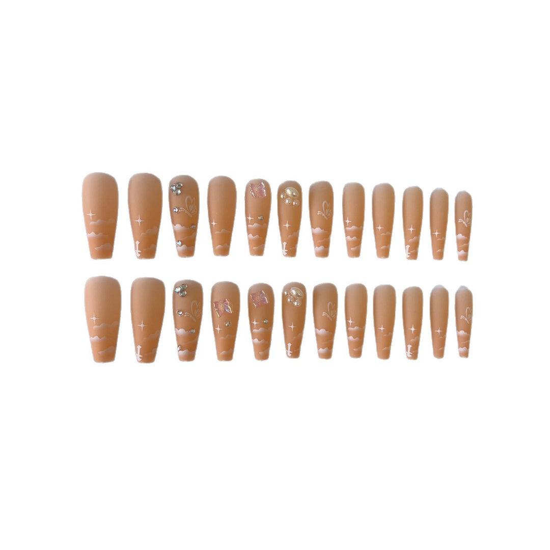 Dekoratives Langes Sarg Press-On Nail Set