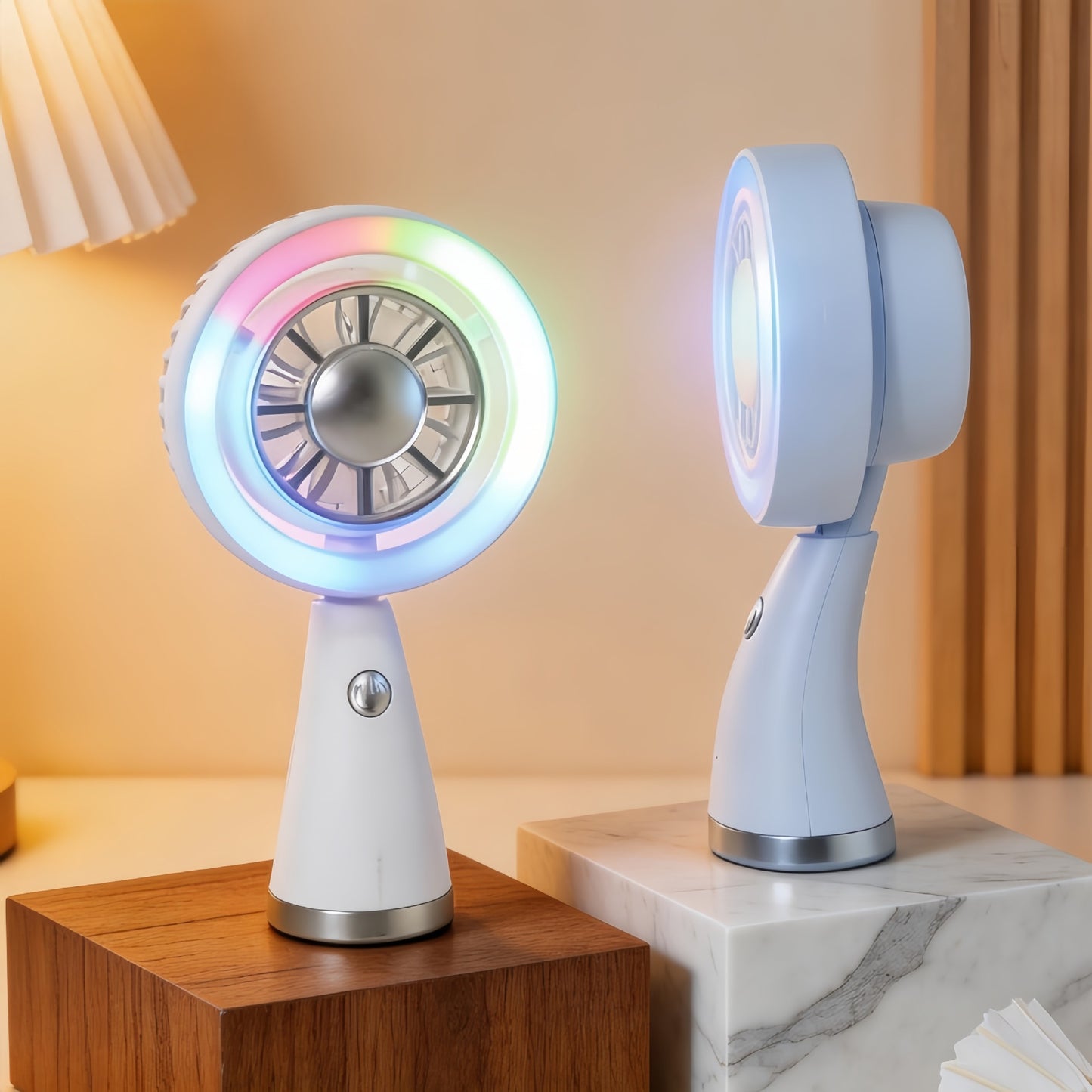 Damen Tragbarer RGB Handventilator mit USB-Ladefunktion Karnz
