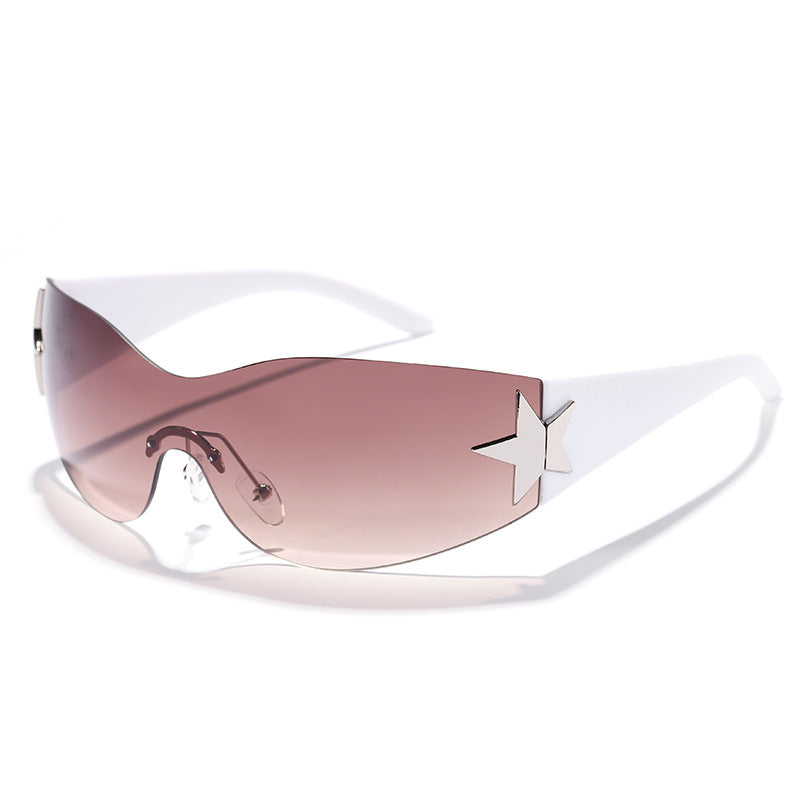 Damen futuristische Design-Sonnenbrille mit einzigartigen Akzenten Karnz