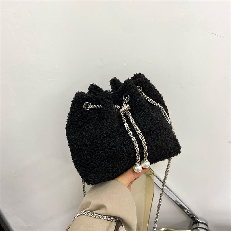 Plüsch Zugband Eimer Tasche