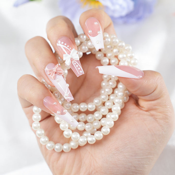 Elegante Premium Dekorative Press-On Nagelspitzen Karnz