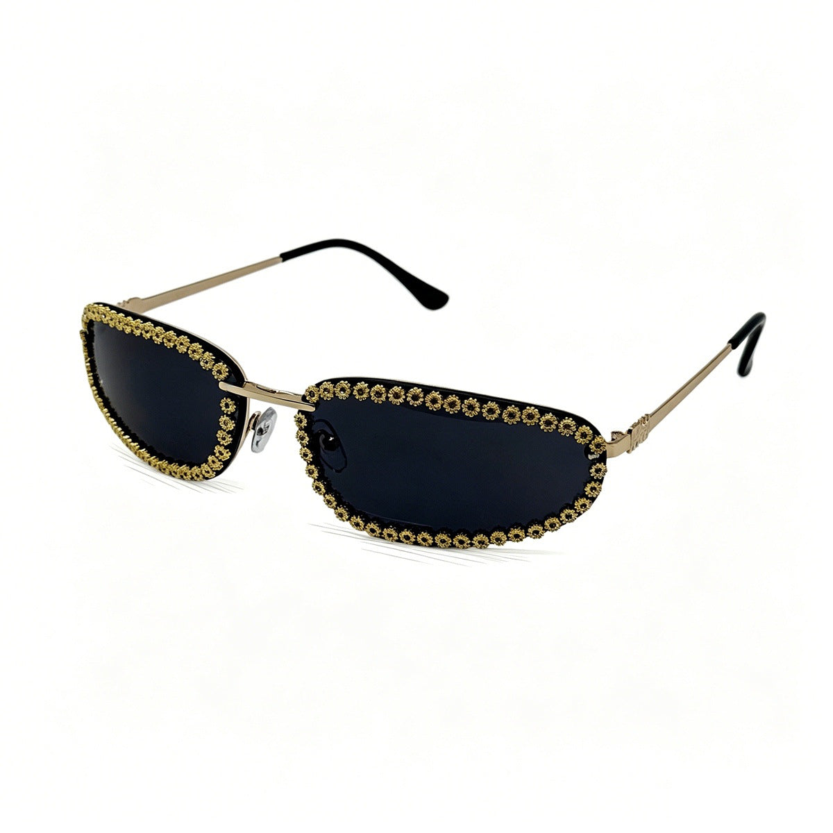 Damen modische Sonnenbrille mit funkelndem Strassbesatz Karnz