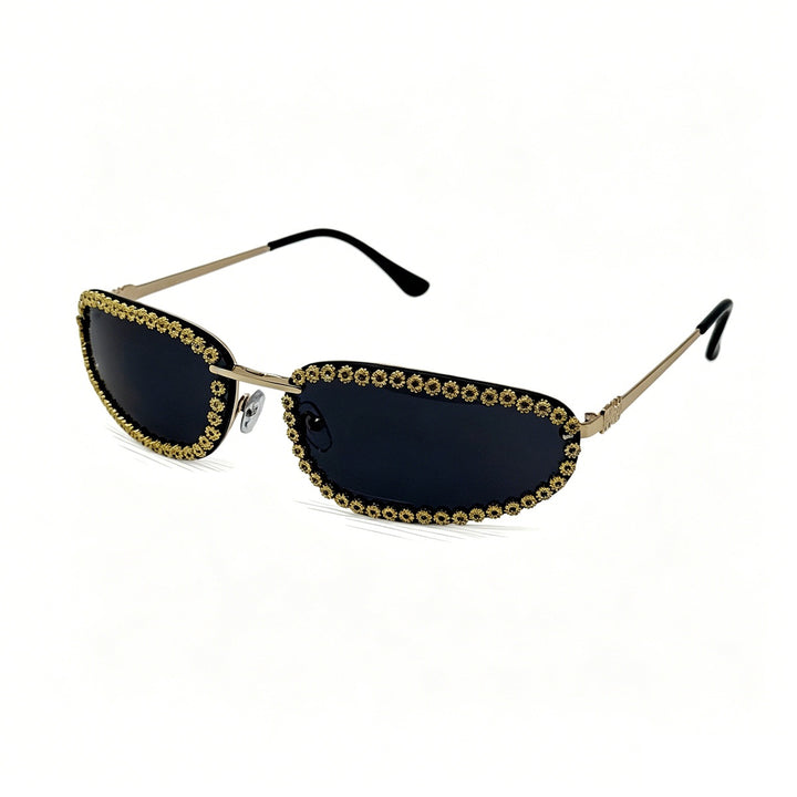 Damen modische Sonnenbrille mit funkelndem Strassbesatz Karnz