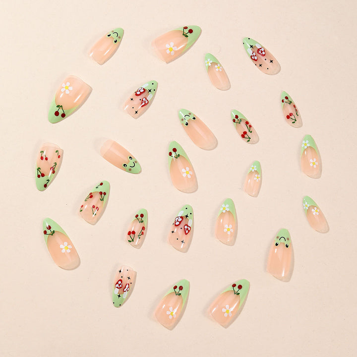 Verspielte Blumige Nagelkunst Verlängerungen Karnz