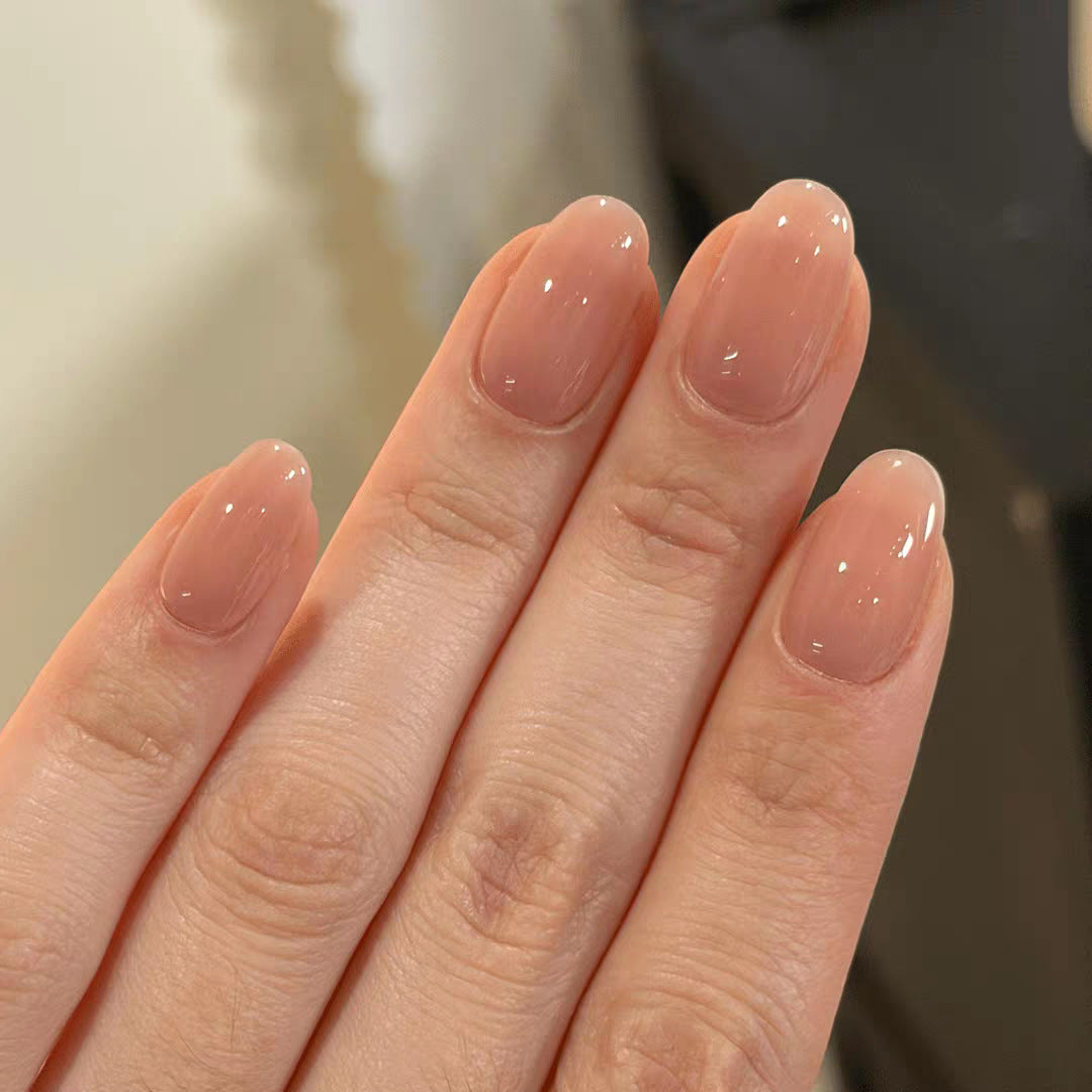 Glänzende natürliche mandelförmige Press-On-Nagelspitzen Karnz