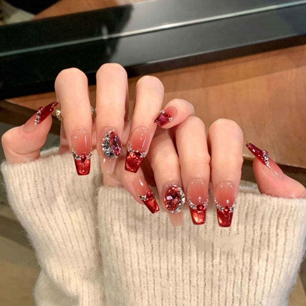 Luxuriös Glitzerndes Press-On Nagelset Karnz