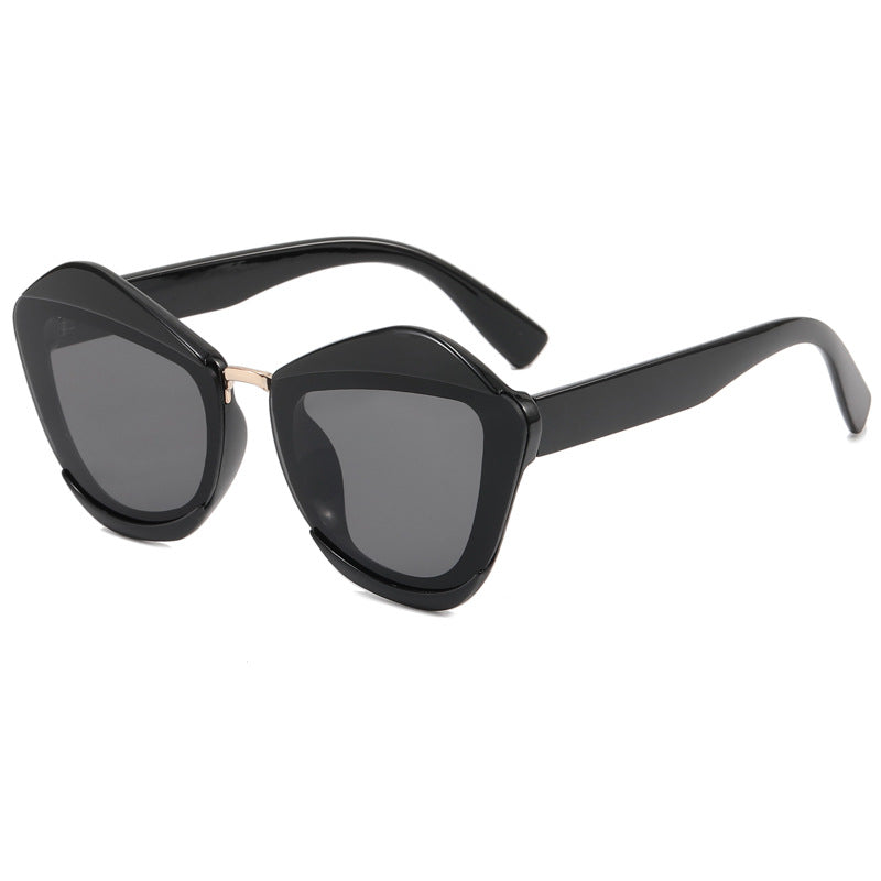 Damen auffällige Designer-Sonnenbrille mit extravagantem Rahmen Karnz