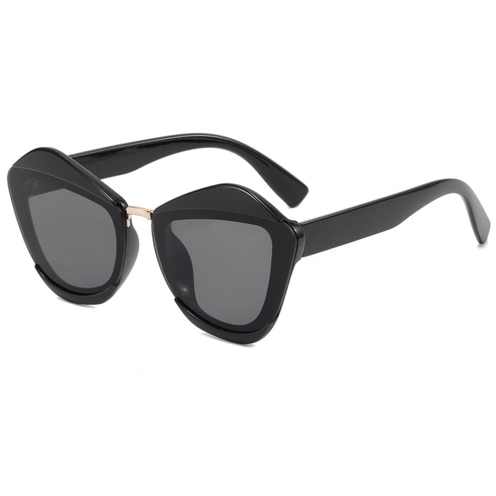 Damen auffällige Designer-Sonnenbrille mit extravagantem Rahmen Karnz