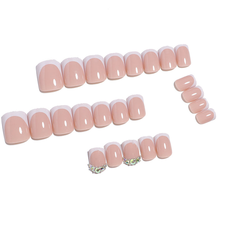 Elegantes Press-On-Nagelset mit Strass-Akzenten Karnz