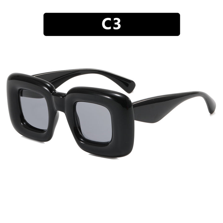 Damen rechteckige Sonnenbrille mit breitem Rahmen und schützendem UV-Filter Karnz