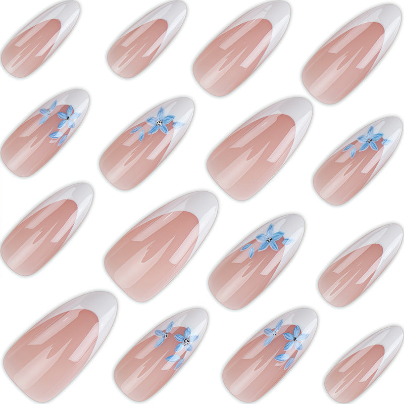Elegante florale Akzent Press-On Nagelset Karnz