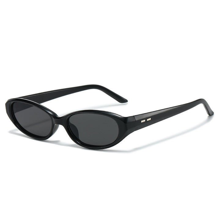 Schlanke retro-inspirierte ovale Sonnenbrille Karnz