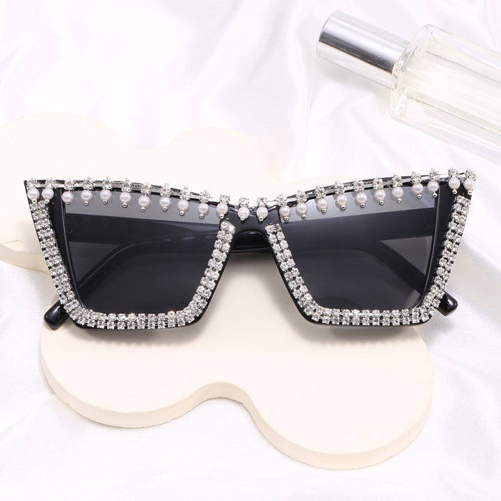 Damen Glamouröse Designer-Sonnenbrille mit funkelndem Rahmen Karnz