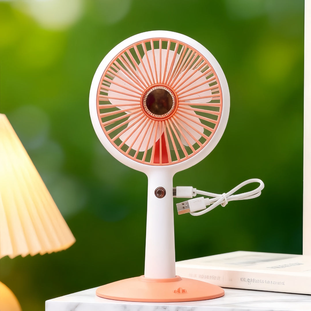 Damen Tragbarer Tischventilator mit USB-Ladefunktion und elegantem Design Karnz