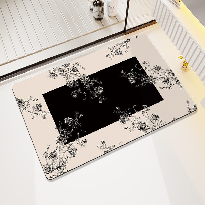 Blumenmuster Badezimmermatte Karnz