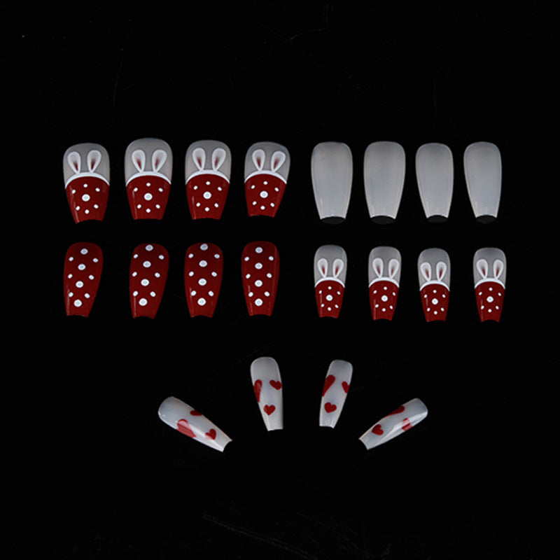 Verspielte Hasen-Themen Press-On Nagelkunst Karnz