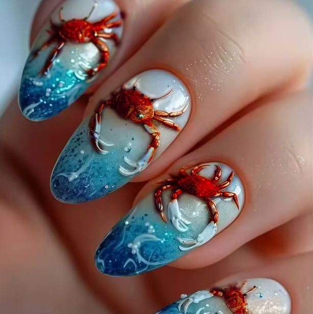 Künstlerische Krebs-Themen Nagelkunst Verbesserungen Karnz