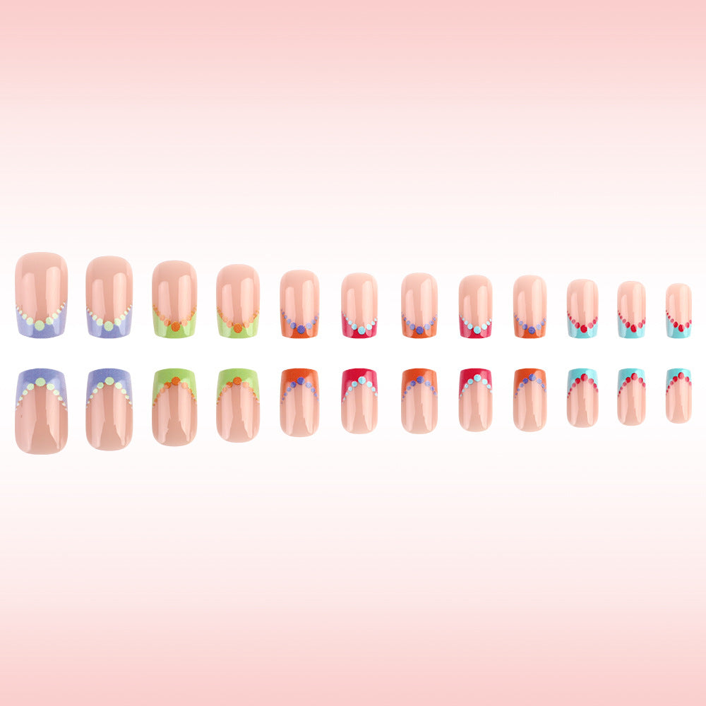 Bunt Punkt Design Nagelkunst Karnz
