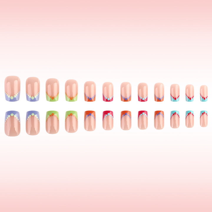 Bunt Punkt Design Nagelkunst Karnz