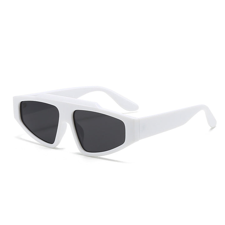 Damen futuristische Designer-Sonnenbrille mit markantem Rahmen Karnz