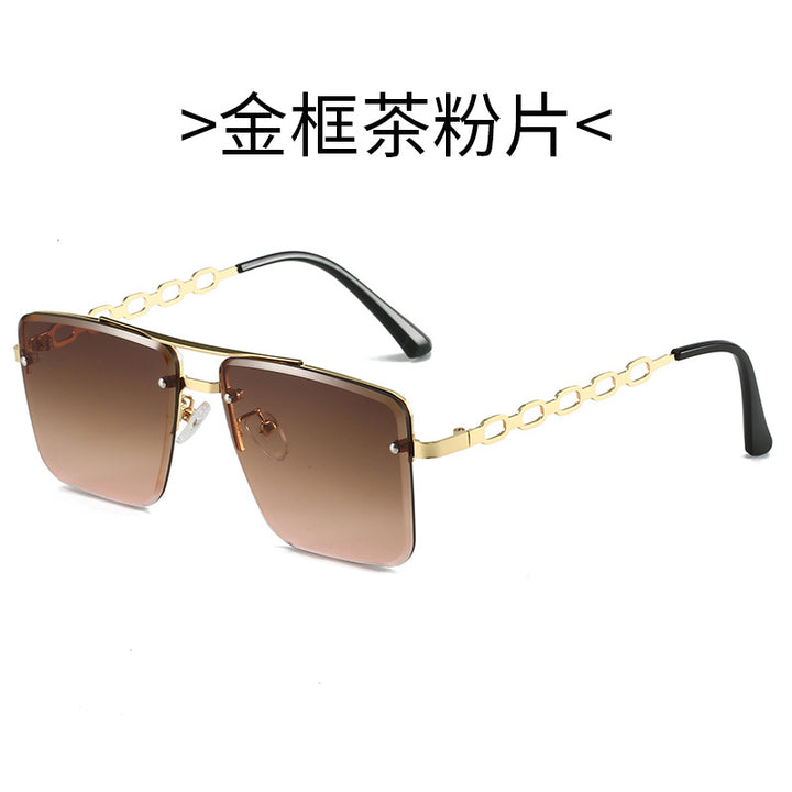 Damen Quadratische Sonnenbrille mit eleganter Kettenstruktur Karnz