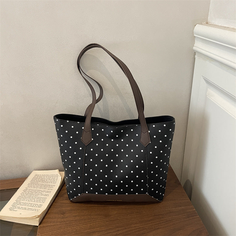 Stylische Pünktchen Shopper Tasche