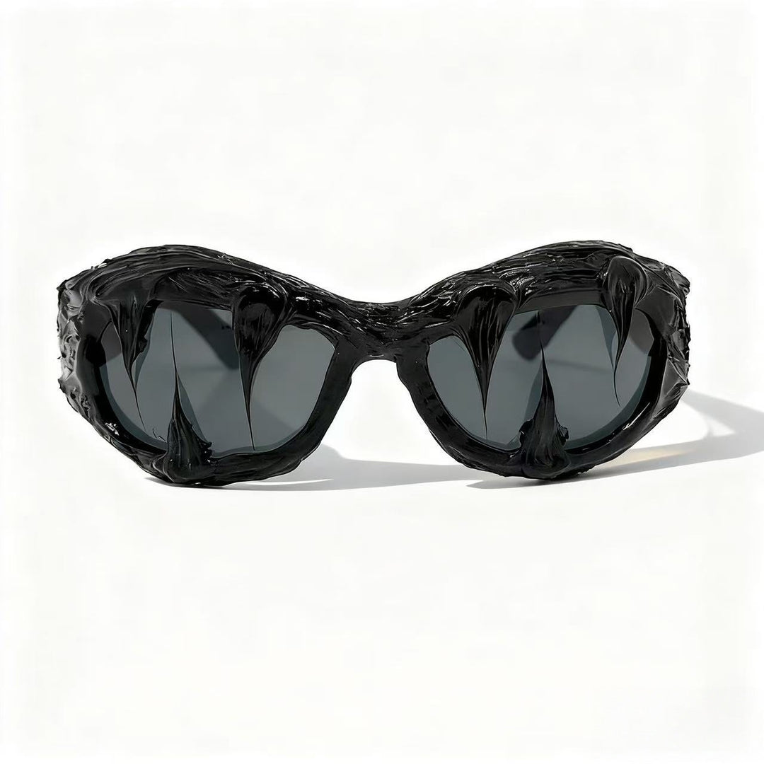Damen futuristische Design-Sonnenbrille mit einzigartiger strukturierter Oberfläche Karnz