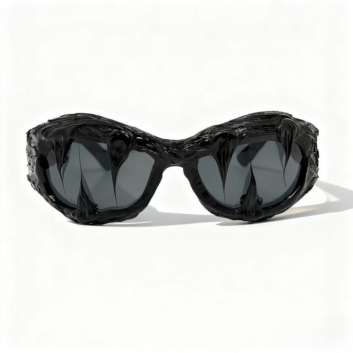 Damen futuristische Design-Sonnenbrille mit einzigartiger strukturierter Oberfläche Karnz