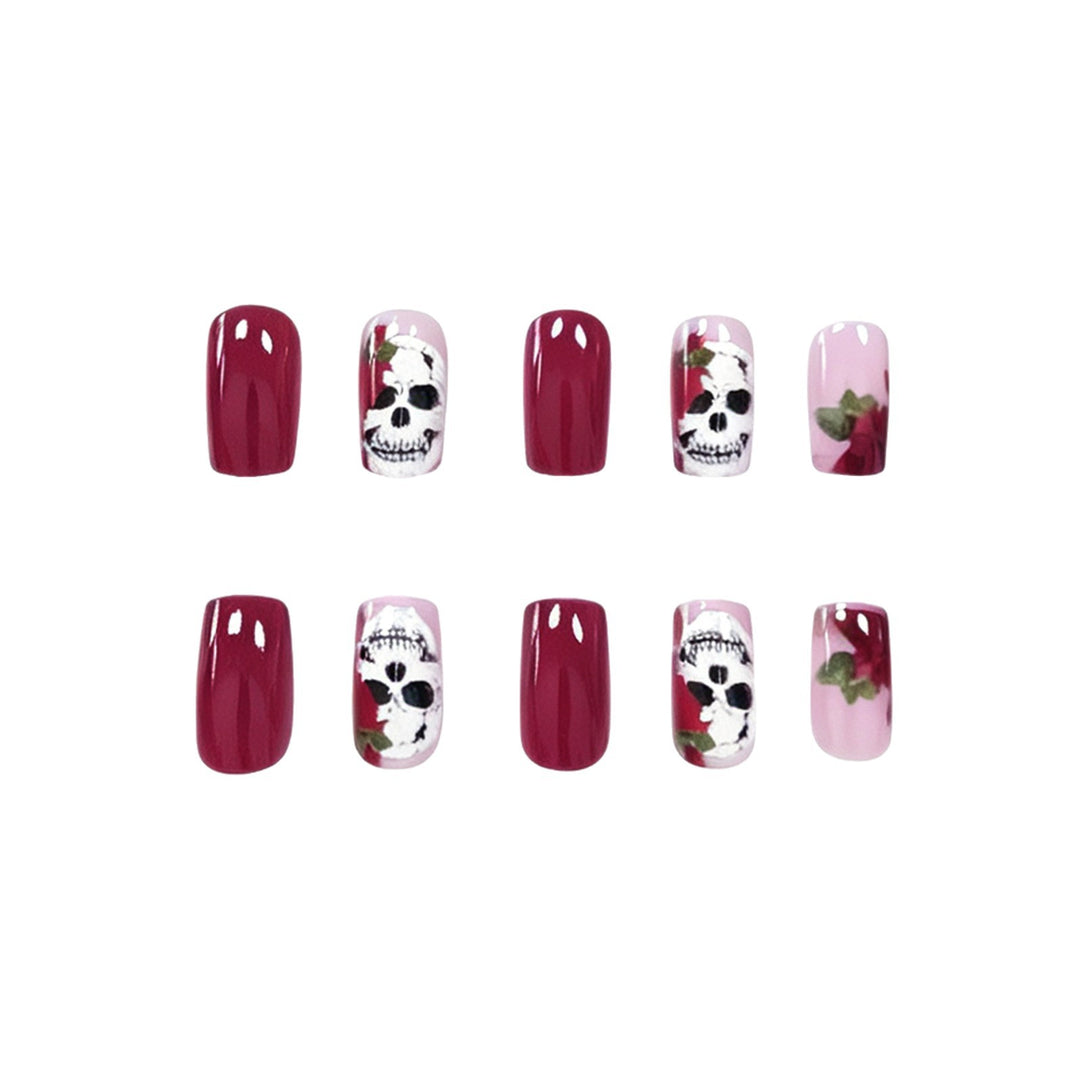 Künstlerisches Schädel Nagelkunst Design Karnz